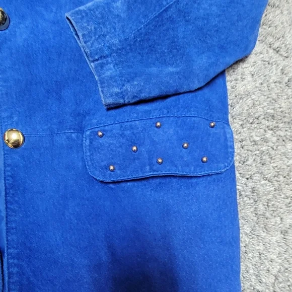 Vintage Michael Mims/ Kathy Cole leather blue Suede jacket - Picture 5 of 5